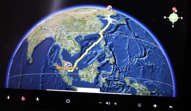 My Korean Air flight route from Singapore to Seoul! Hello South Korea.