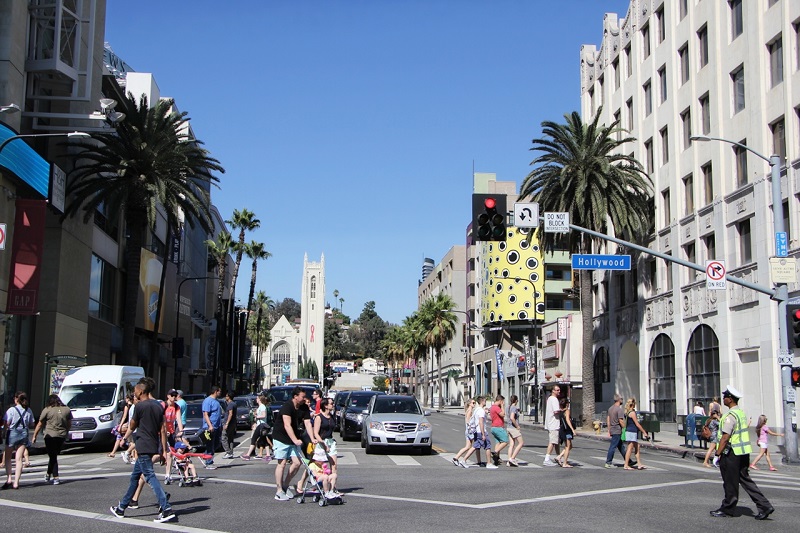 Famous Hollywood Street, Los Angeles.