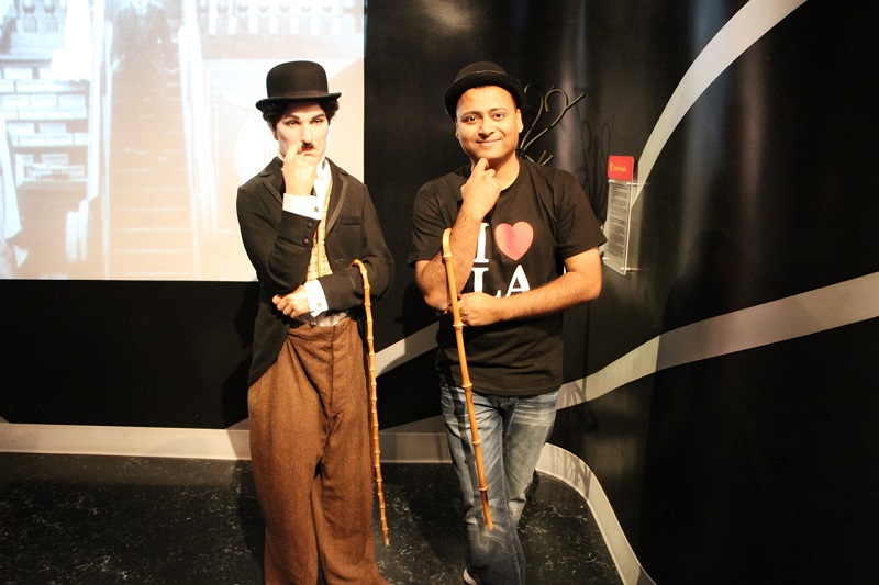 With Charlie Chaplin at Madame Tussauds Hollywood, Los Angeles! A must do when you are travelling to the USA.