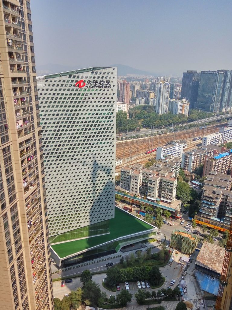 View from my room! I was staying at the 38th floor in a 50 storey building in Guangzhou. :) 