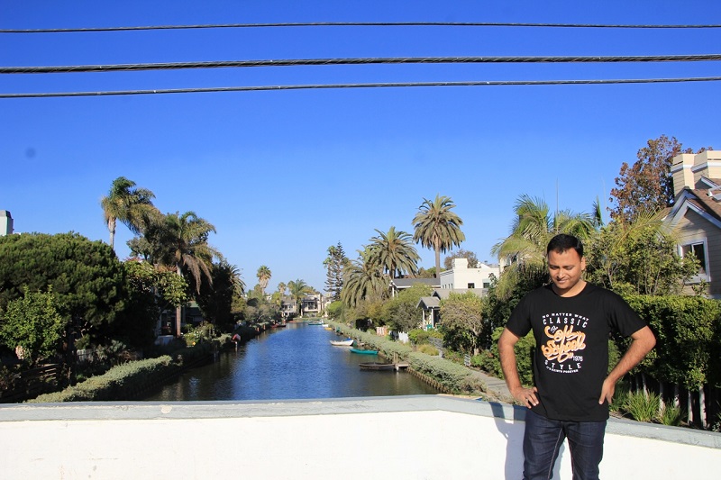 The Venice Canal Historic District, Los Angeles, California. The main attraction being the man-made canals built in 1905. 
