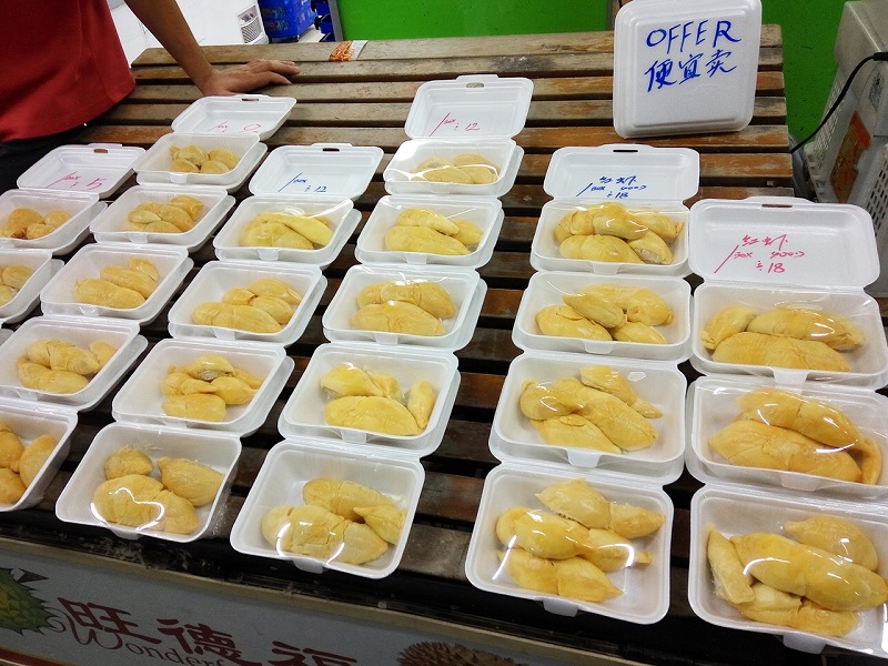 Durian- a very popular fruit in Singapore. Everyone here knows about it.