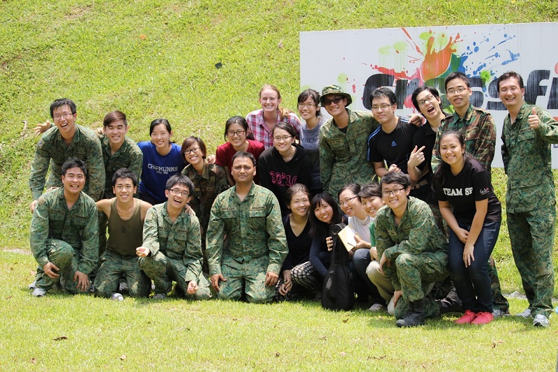 The paintball fights gang at Singapore Discovery Centre.