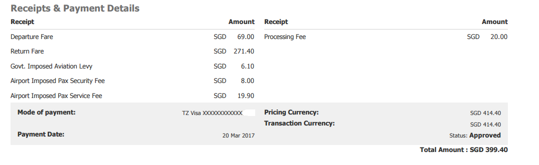 The unauthorised money deducted from my account by the Scoot Airlines! During the flight booking, I had indicated the flight booking payment using AXS station. But, actually I never paid the amount using AXS. Since Scoot had my card details, they did what they want, including overcharging me.