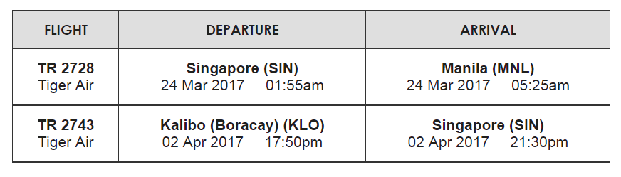 My itinerary - I was trying to book a return flight for travelling in the Philippines. 