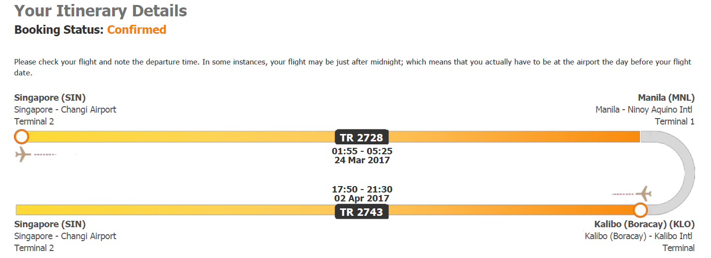 The itinerary received in the email- wow! That’s a confirmed itinerary, such a kind airline. :) 