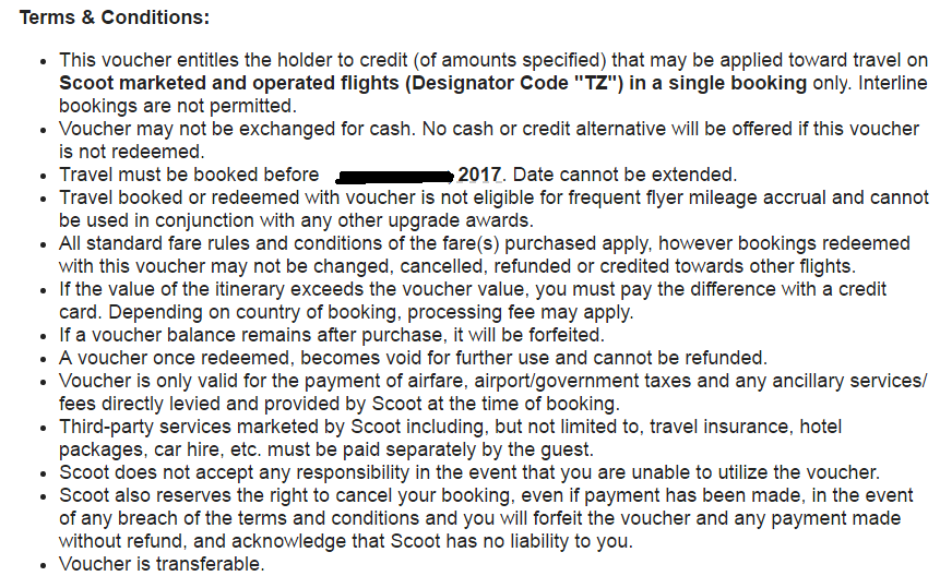 Terms and conditions for using the Scoot voucher!