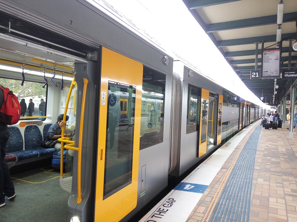 A train at the platform number 21 of the Sydney Central Station! This is a huge station and you can get an inter/intra-city train from here.