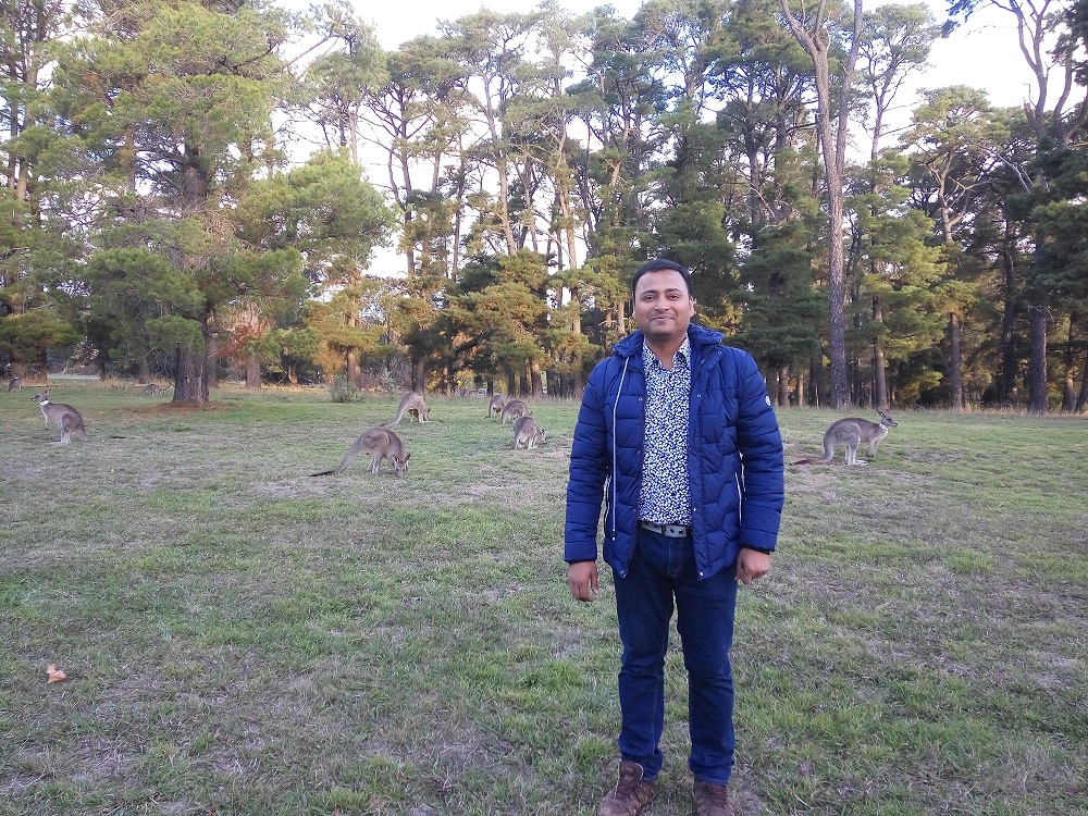 The Weston Park, Canberra – kangaroos in the background!