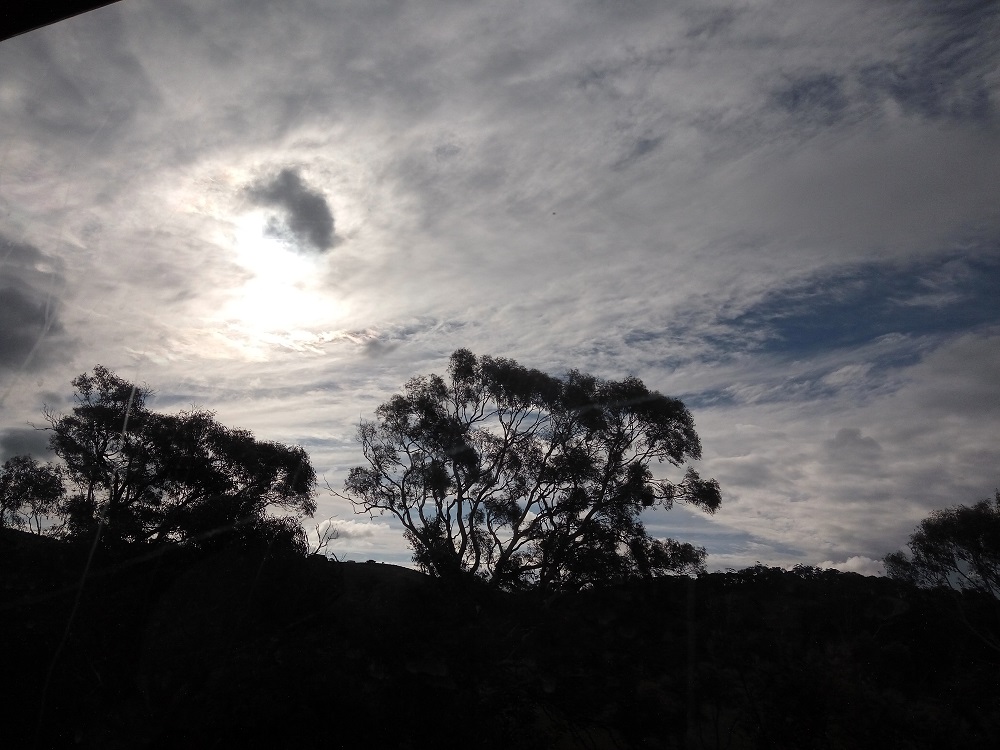 Beautiful sky :) I am on the train.