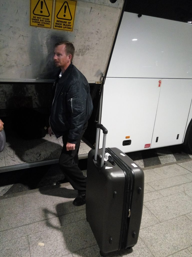 The bus driver helped us to collect the baggage at the Sydney airport.