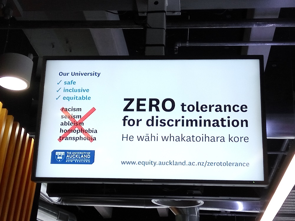 Equality in New Zealand – photo taken at the University of Auckland.