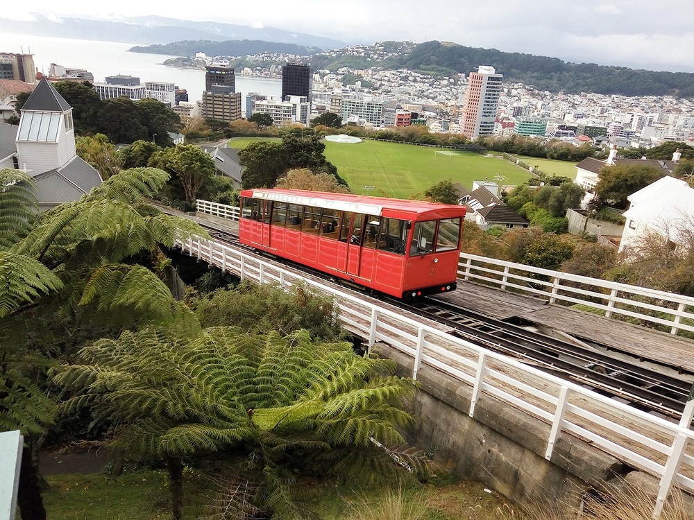 Panorama - Cable Car departing to Lambton Quay.