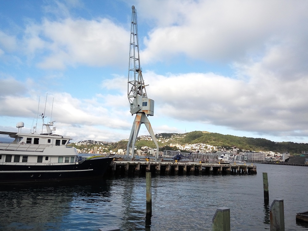 Historic crane at Queens Wharf, Wellington.