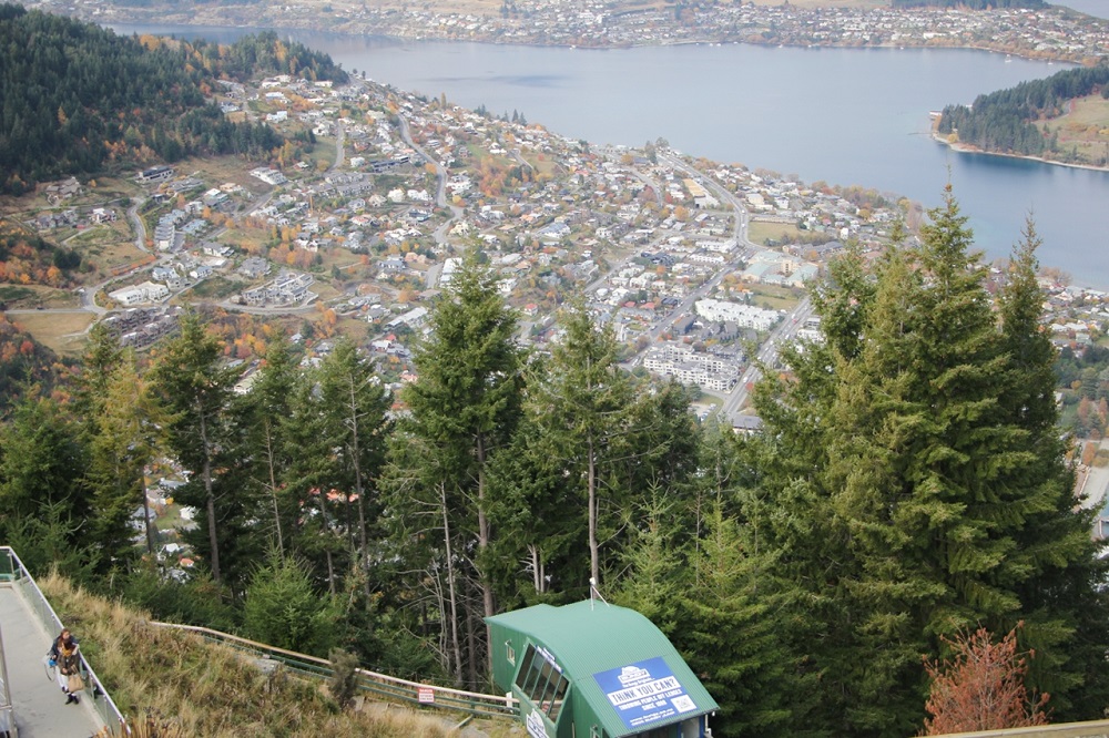 Queenstown New Zealand Central Business District as seen from the Skyline’s top.