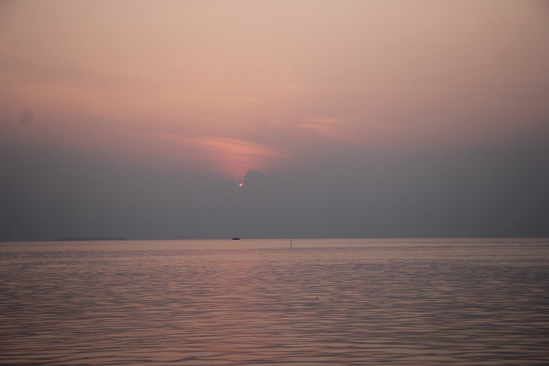 Sunset on the Himmafushi Island, Maldives.