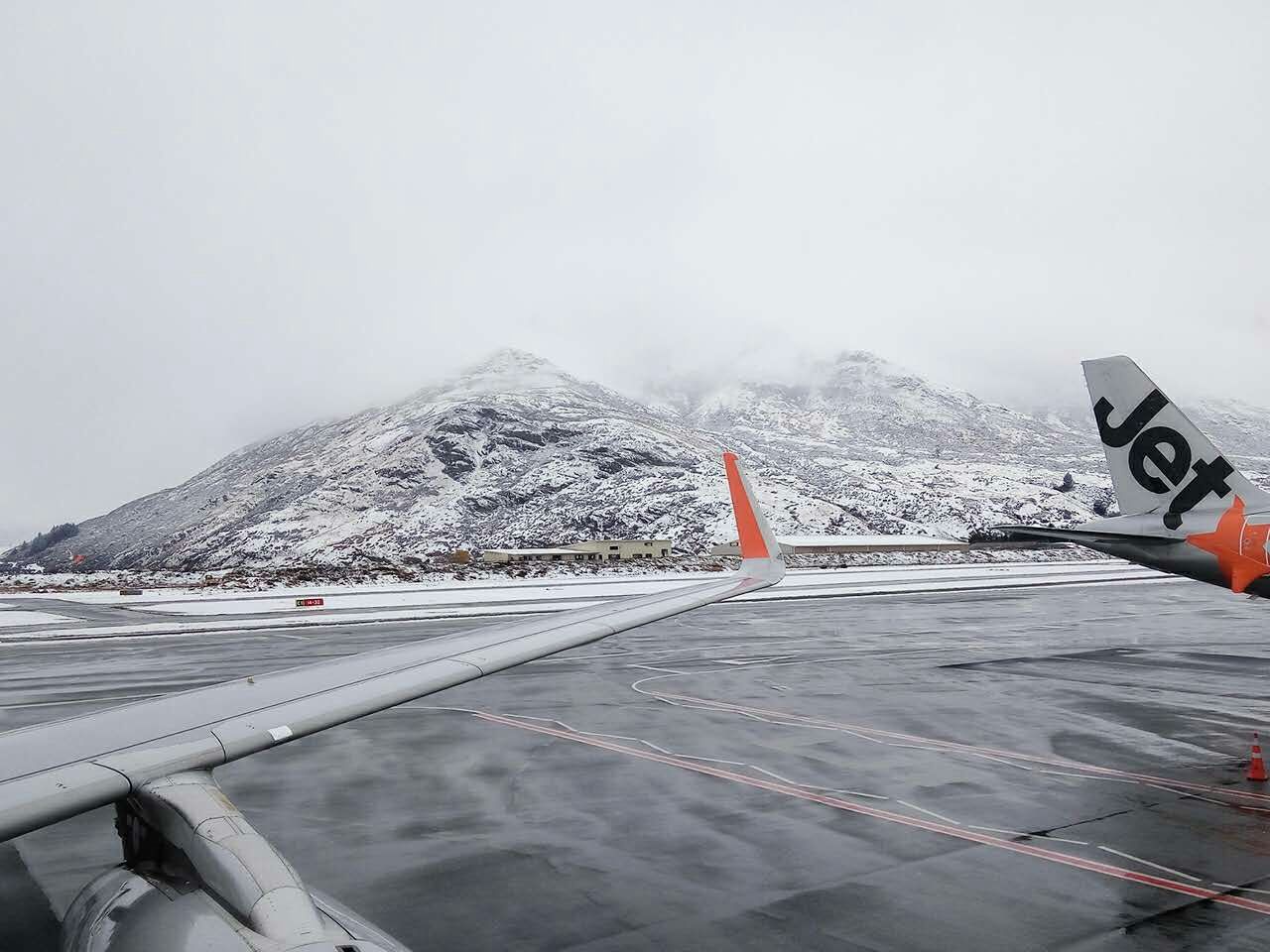 Snow tonight? Well, it was like a Queenstown ski season at the Queenstown airport. 