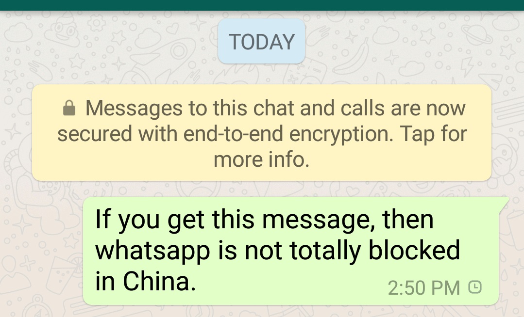 2_A WhatsApp message in my phone (from China to Singapore) that was never delivered. Well, you’d better use the best VPN for China.