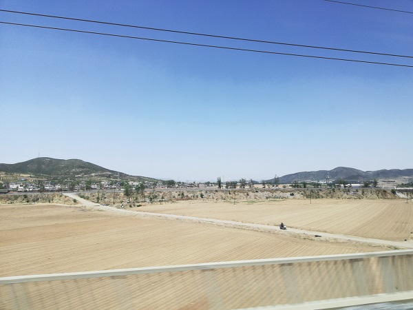 China fast bullet train scenery between Shenyang and Suzhou.