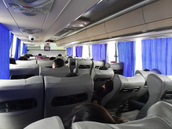 Suzhou to Nantong Bus – the inside view.