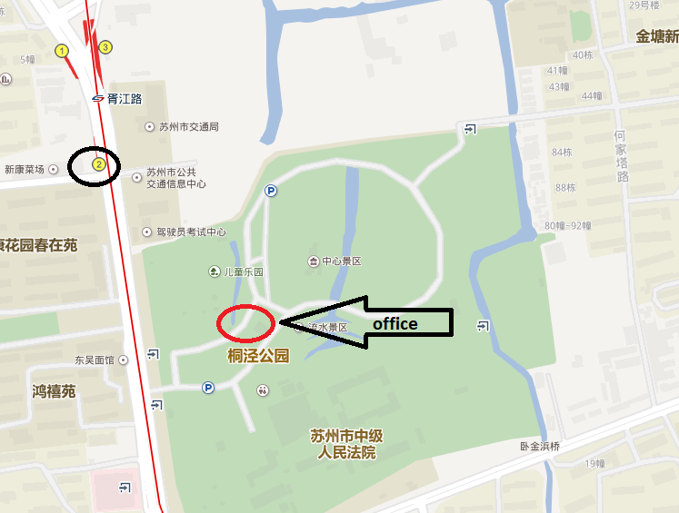Visit Suzhou gardens - Location to buy a Chinese card to visit Suzhou, China garden for Free (桐泾公园, Tóng jīng gōngyuán).