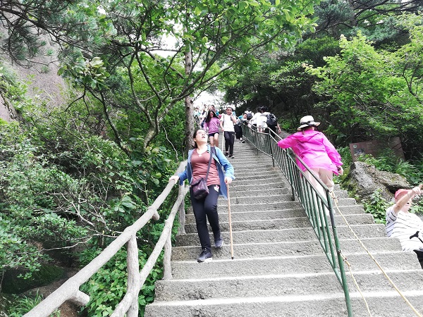 Mount Huangshan hiking path.