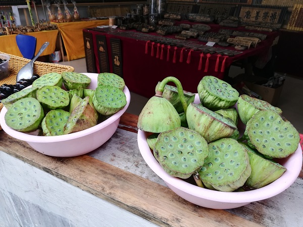 Lotus stigma available for sale in Hongcun village. 