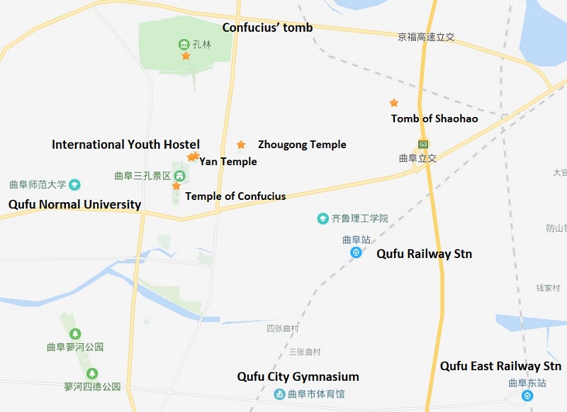 Qufu China Map (Baidu).