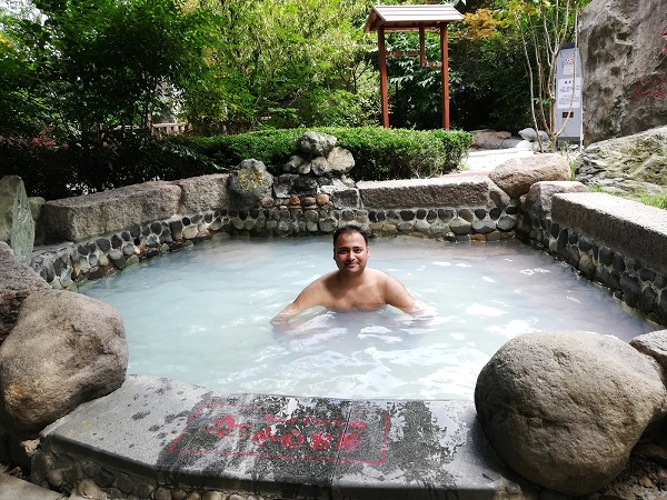 I didn’t miss a chance to take a dip in China’s Hot Springs. 