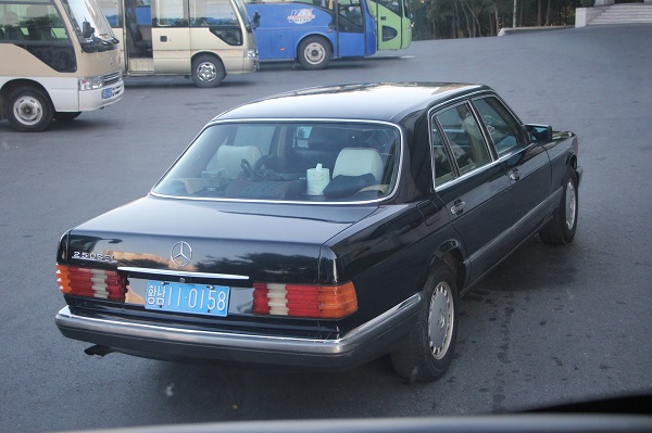 A Mercedes car in Pyongyang. 