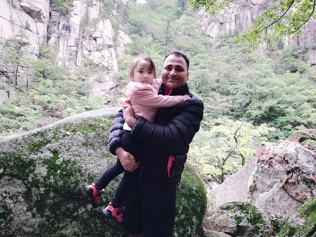 The cute North Korean girl -- we met during hiking to Mt Kumgang. 