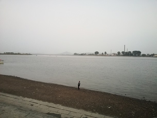 North Korea as seen from China (across Yalu River).