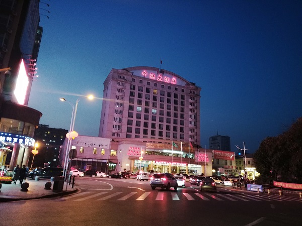 Dandong city at night.