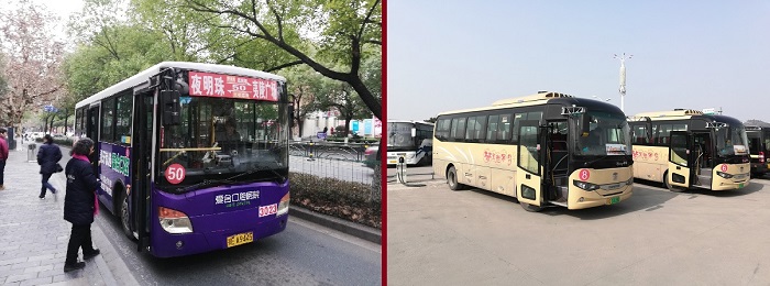 Bus 50 and bus 216 to the Three Gorges Dam.