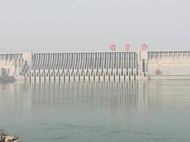 Front view of the Three Georges Dam. 