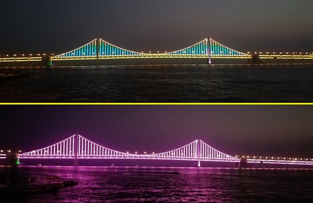 Qinghai Bay Bridge, Dalian, Liaoning, China.