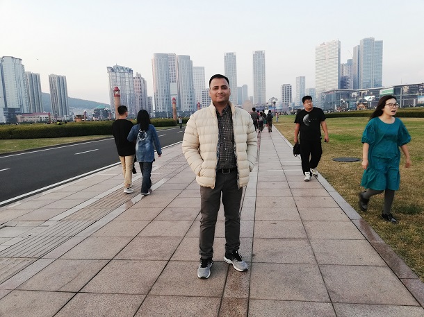 At Xinghai Square (星海广场) - the largest square in Asia. 