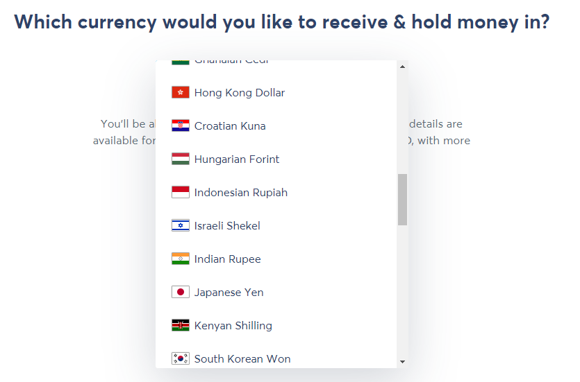 Supported currencies