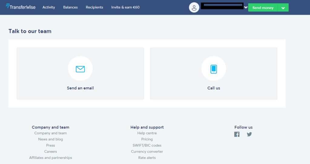 TransferWise customer care services 