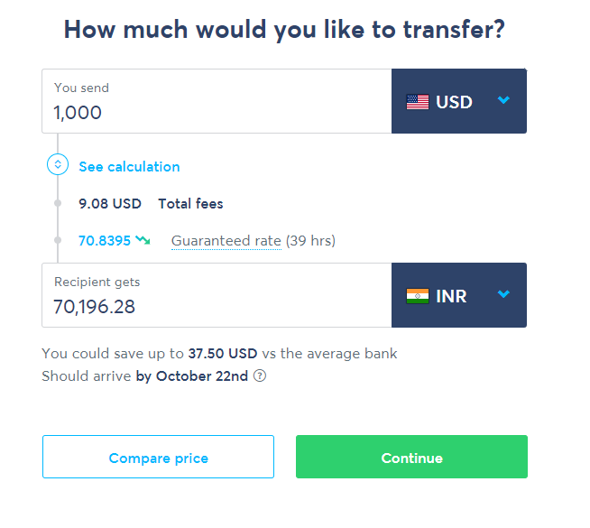 TransferWise money transfer 